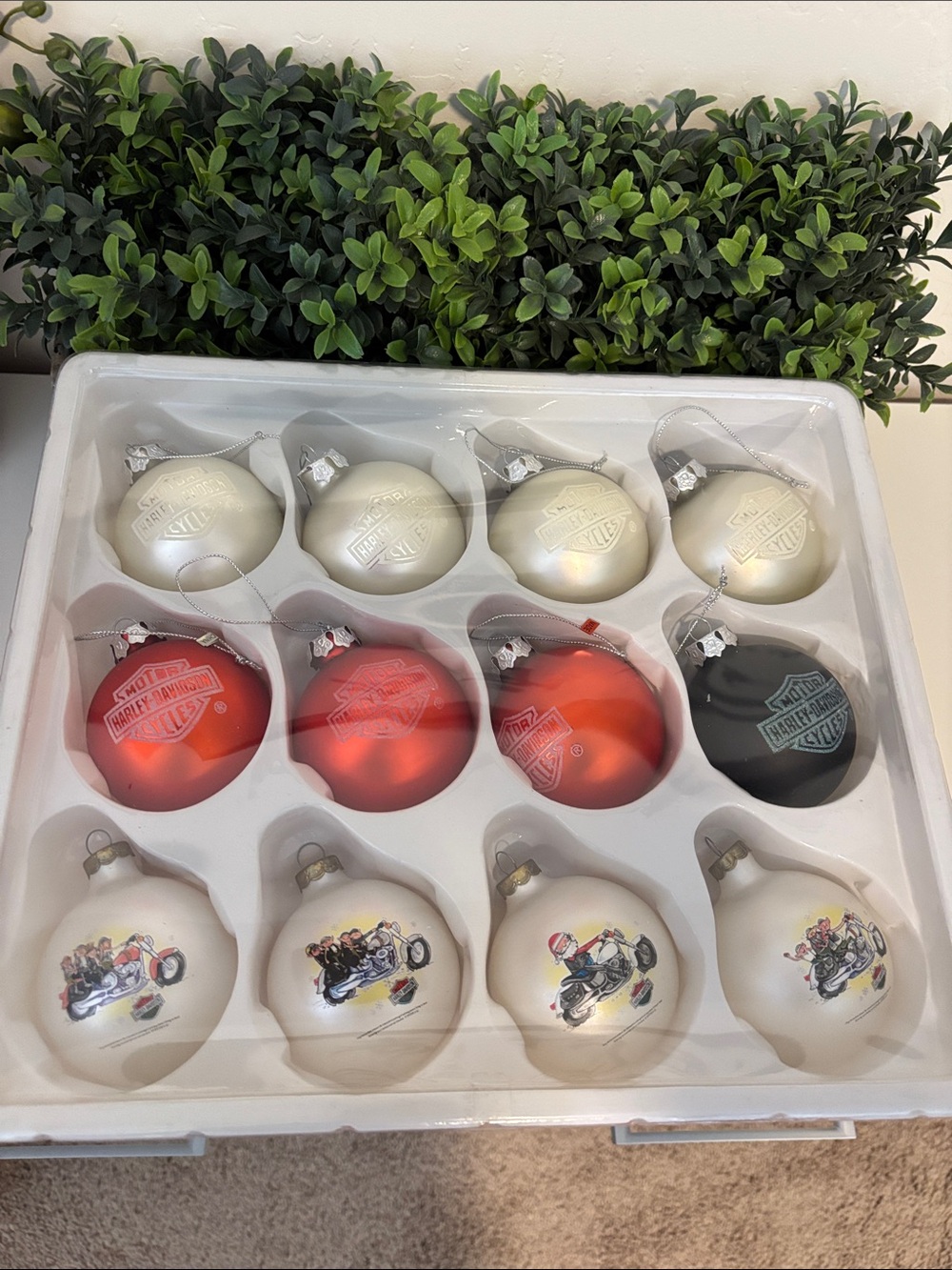 Harley-Davidson Red, White, Black Holiday Ornament Assortment